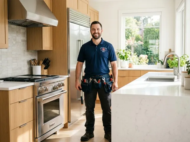 Appliance Repair Hero technician after an appliance repair in a Maryland home